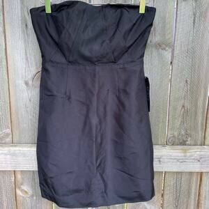 J. Crew Alexia Strapless Slub Silk Dress Party A-Line Mini Black Size NWT 4P